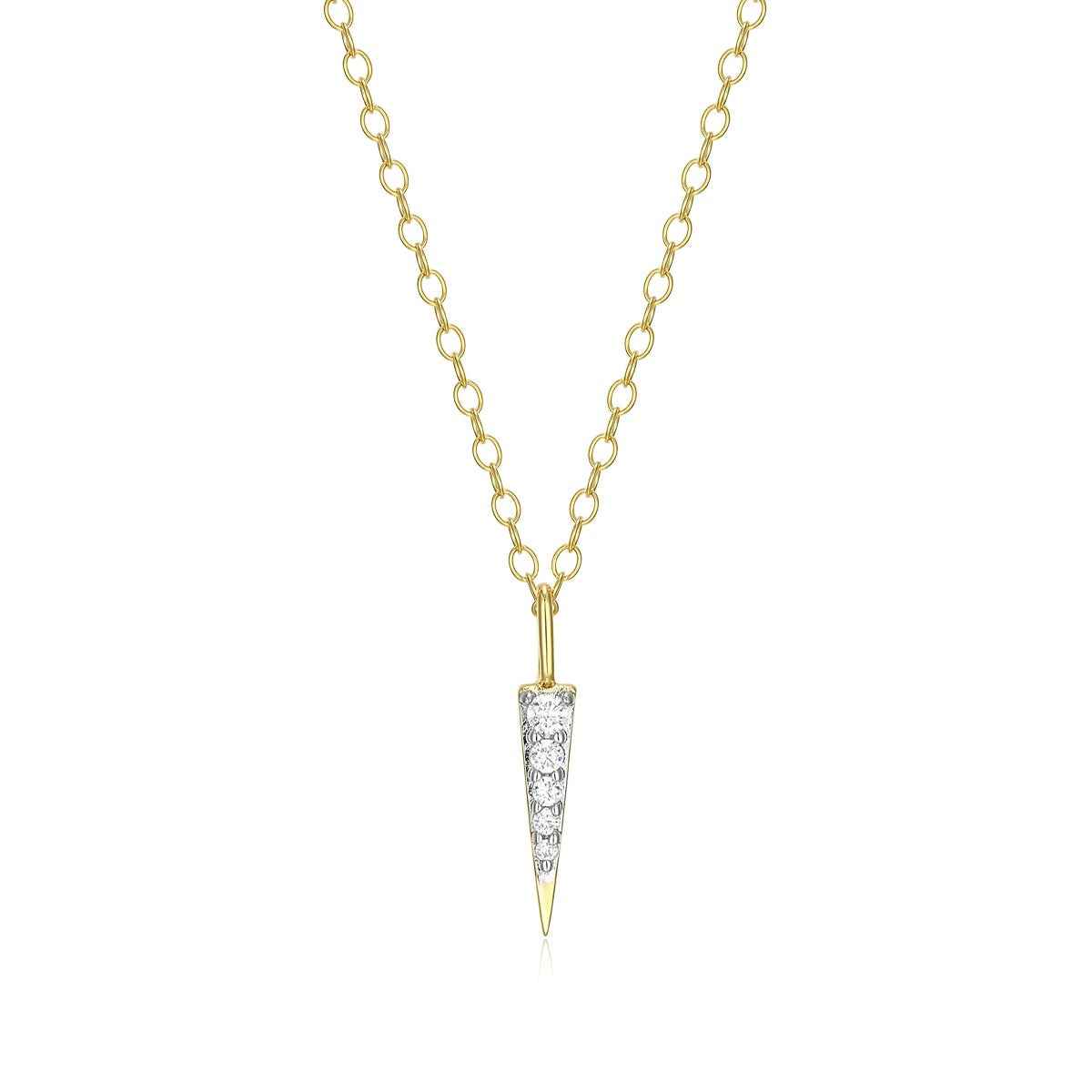 M by Monte Luna Lab-Grown Diamond Accent Dagger Pendant in 14K Yellow Gold Plated Sterling Silver