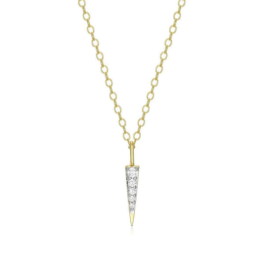 M by Monte Luna Lab-Grown Diamond Accent Dagger Pendant in 14K Yellow Gold Plated Sterling Silver