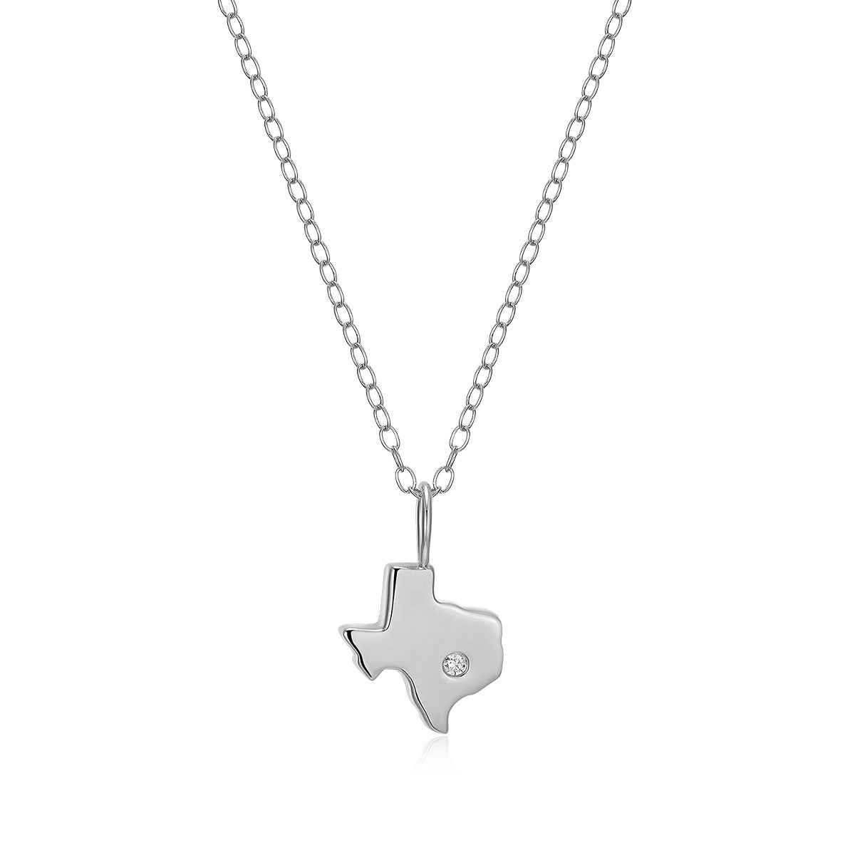 M by Monte Luna 1/10 ct. tw. Lab-Grown Diamond Texas Pendant in Rhodium Plated Sterling Silver