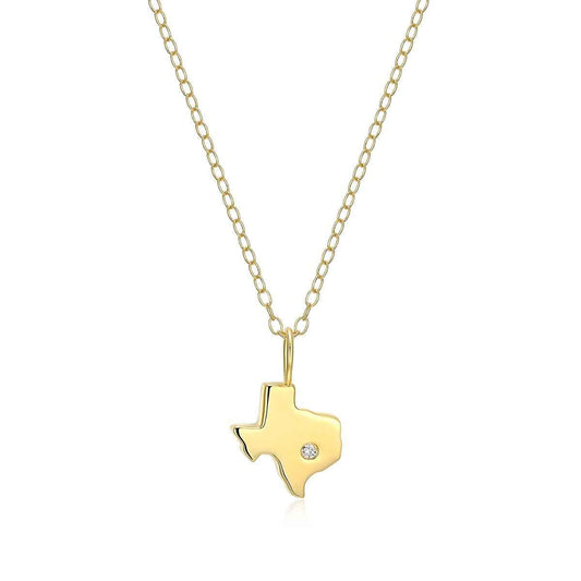 M by Monte Luna 1/10 ct. tw. Lab-Grown Diamond Texas Pendant in 14K Yellow Gold Plated Sterling Silver