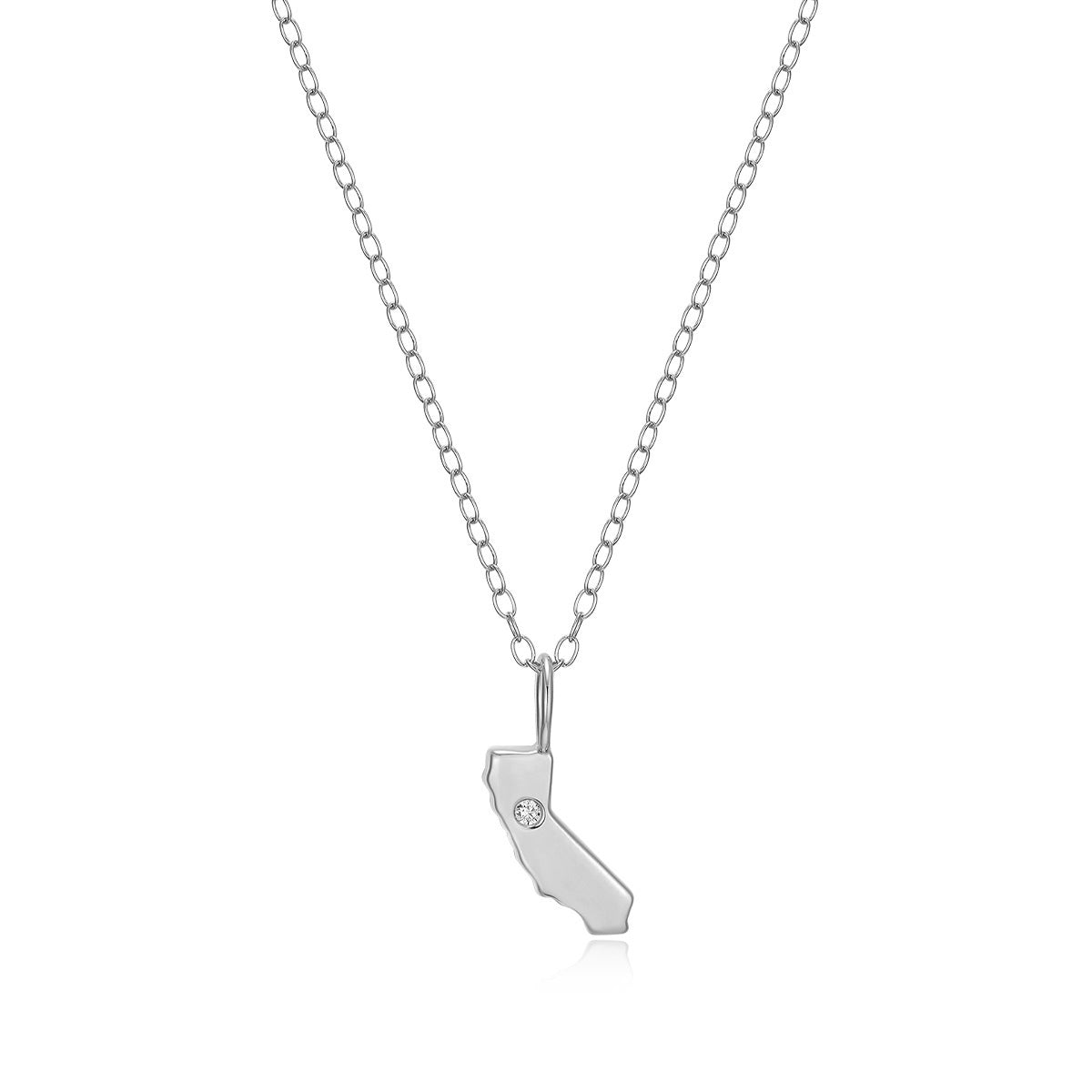 M by Monte Luna 1/10 ct. tw. Lab-Grown Diamond California Pendant in Rhodium Plated Sterling Silver