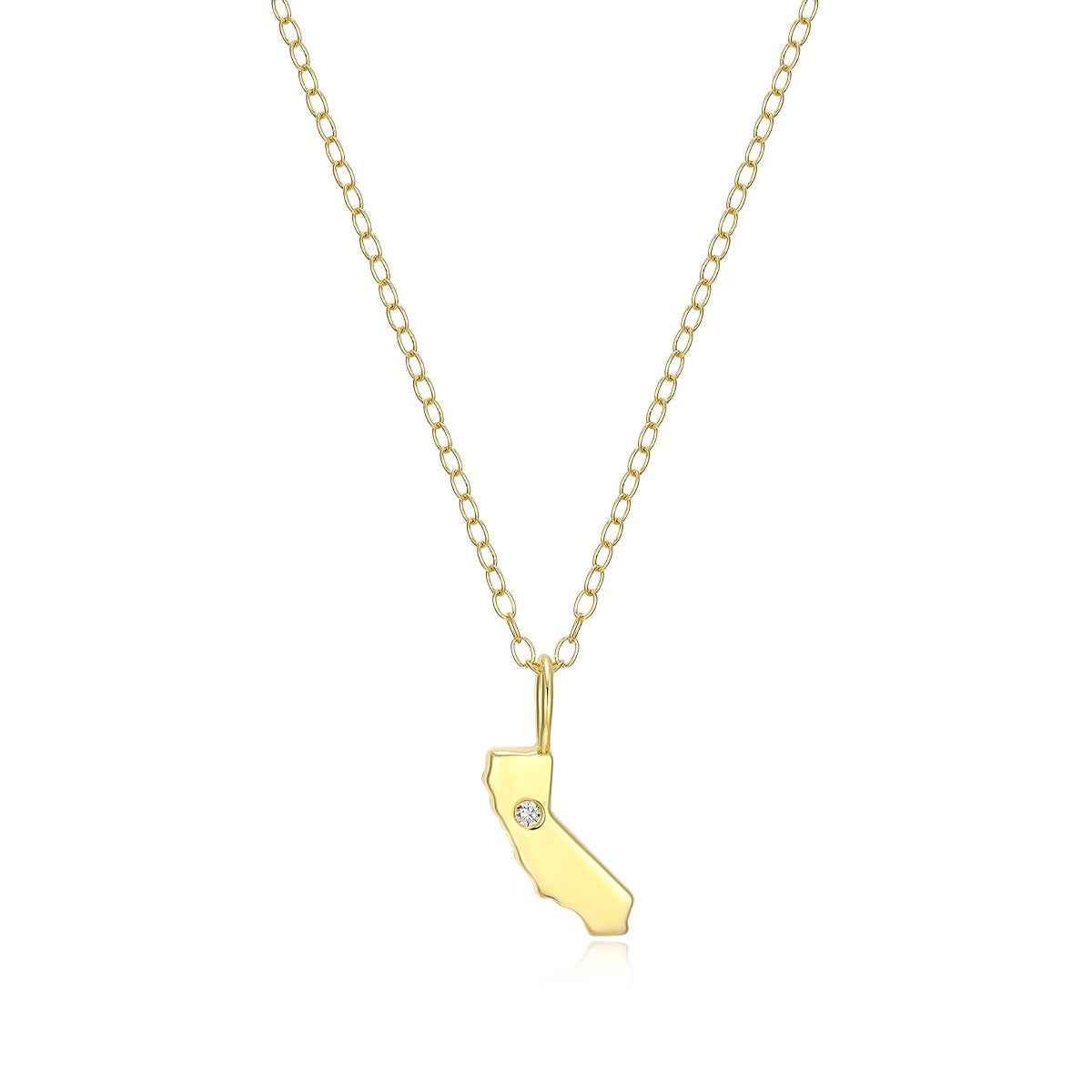M by Monte Luna 1/10 ct. tw. Lab-Grown Diamond California Pendant in 14K Yellow Gold Plated Sterling Silver