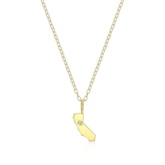 M by Monte Luna 1/10 ct. tw. Lab-Grown Diamond California Pendant in 14K Yellow Gold Plated Sterling Silver