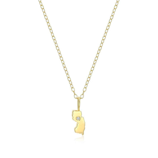 M by Monte Luna 1/10 ct. tw. Lab-Grown Diamond New Jersey Pendant in 14K Yellow Gold Plated Sterling Silver
