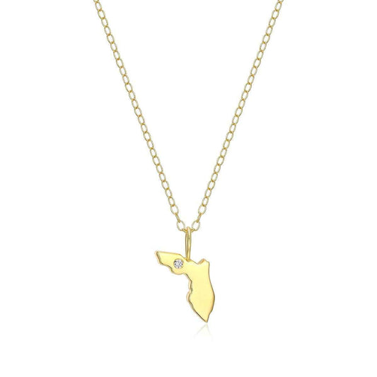 M by Monte Luna 1/10 ct. tw. Lab-Grown Diamond Florida Pendant in 14K Yellow Gold Plated Sterling Silver