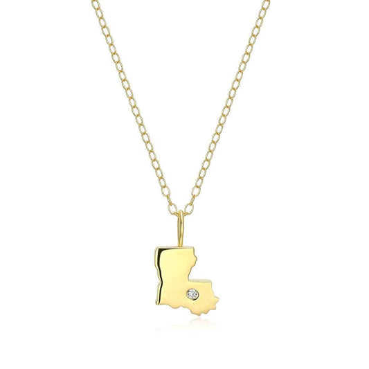 M by Monte Luna 1/10 ct. tw. Lab-Grown Diamond Louisiana Pendant in 14K Yellow Gold Plated Sterling Silver