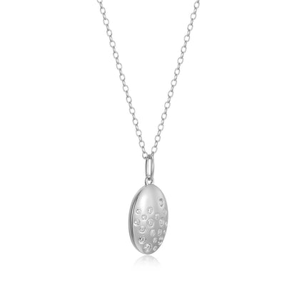 M by Monte Luna 1/5 ct. tw. Lab-Grown Scattered Diamond Pendant in Rhodium Plated Sterling Silver alt