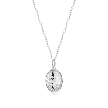 M by Monte Luna 1/5 ct. tw. Lab-Grown Scattered Diamond Pendant in Rhodium Plated Sterling Silver