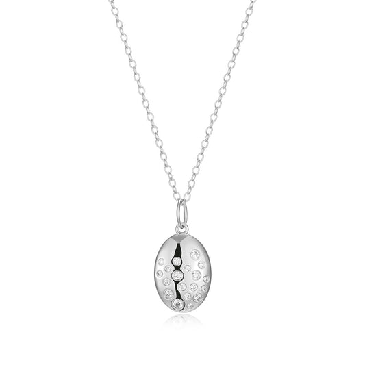 M by Monte Luna 1/5 ct. tw. Lab-Grown Scattered Diamond Pendant in Rhodium Plated Sterling Silver