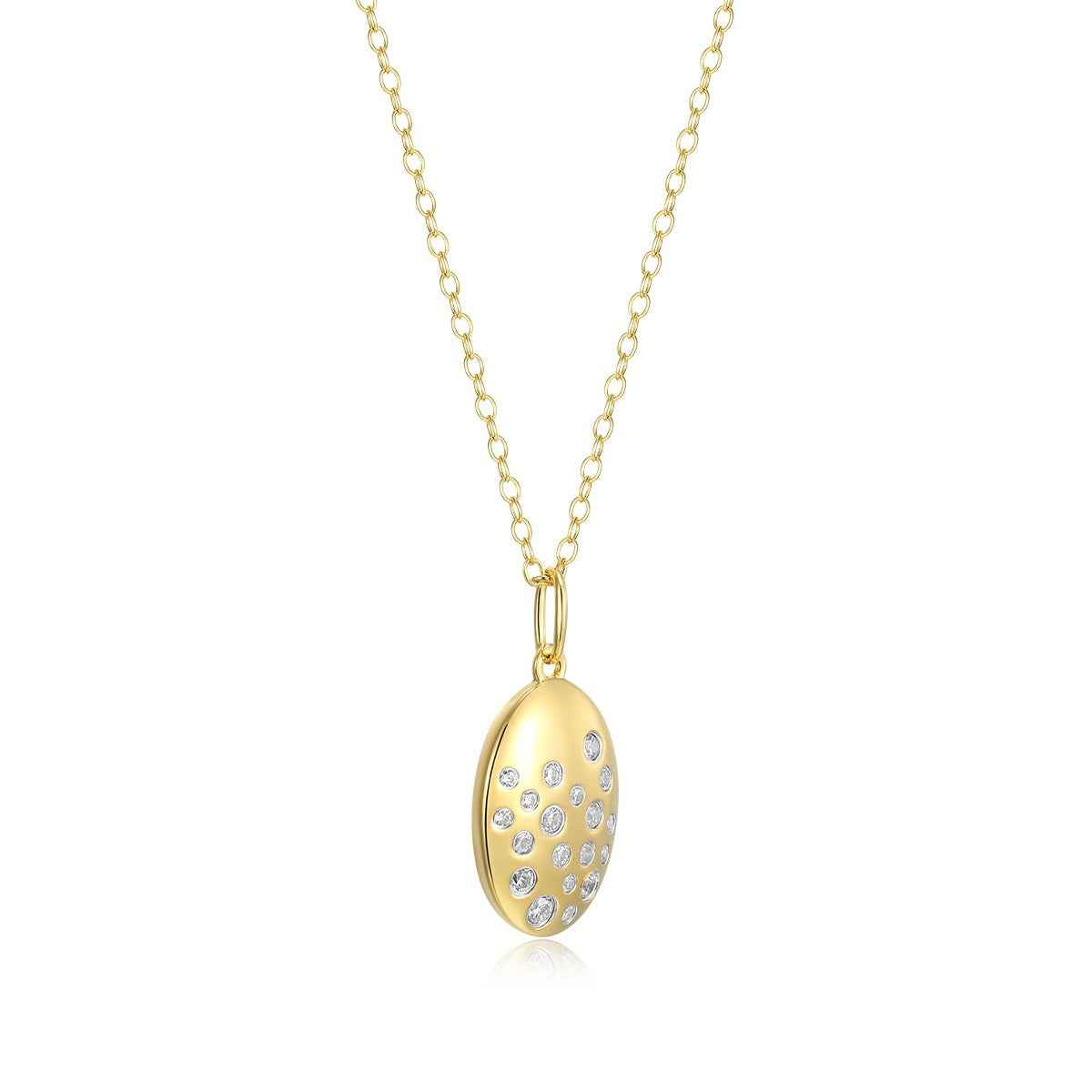 M by Monte Luna 1/5 ct. tw. Lab-Grown Scattered Diamond Pendant in 14K Yellow Gold Plated Sterling Silver