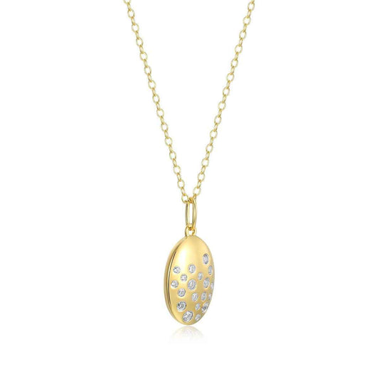 M by Monte Luna 1/5 ct. tw. Lab-Grown Scattered Diamond Pendant in 14K Yellow Gold Plated Sterling Silver