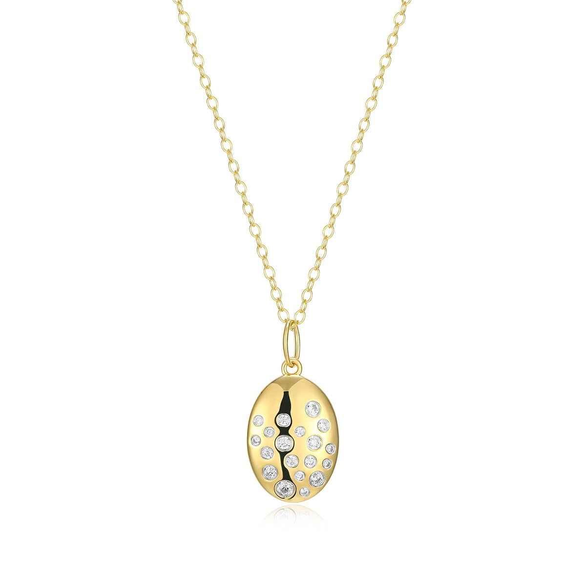 M by Monte Luna 1/5 ct. tw. Lab-Grown Scattered Diamond Pendant in 14K Yellow Gold Plated Sterling Silver