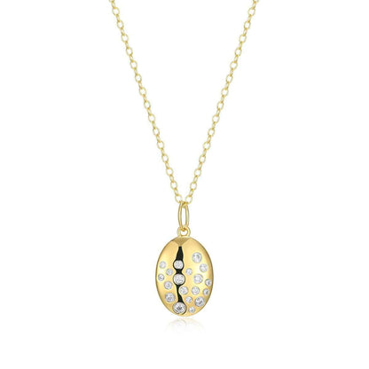 M by Monte Luna 1/5 ct. tw. Lab-Grown Scattered Diamond Pendant in 14K Yellow Gold Plated Sterling Silver