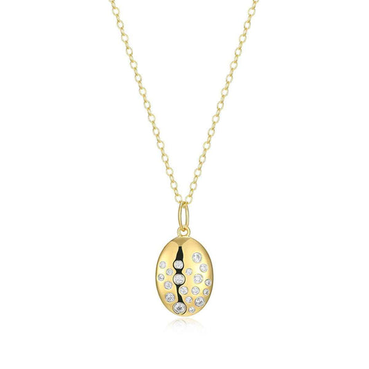 M by Monte Luna 1/5 ct. tw. Lab-Grown Scattered Diamond Pendant in 14K Yellow Gold Plated Sterling Silver