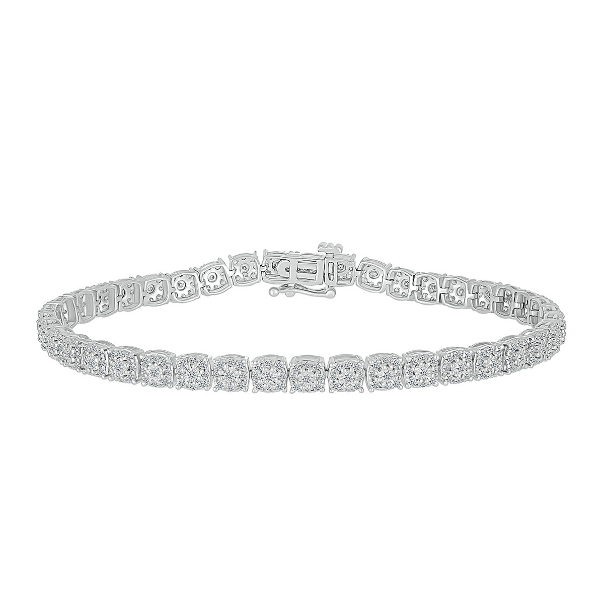 Fairytale Diamonds 2 ct. tw. Diamond Cluster Square Link Bracelet in 14K White Gold