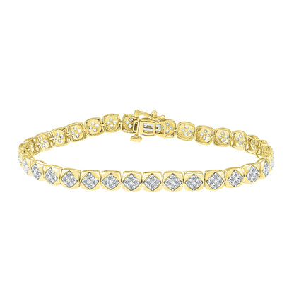1-1/2 ct. tw. Diamond Square Link Bracelet in 14K Yellow Gold