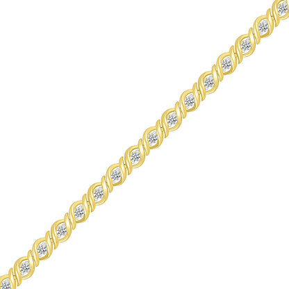 1 ct. tw. Diamond S-Link Bracelet in 10K Yellow Gold front view