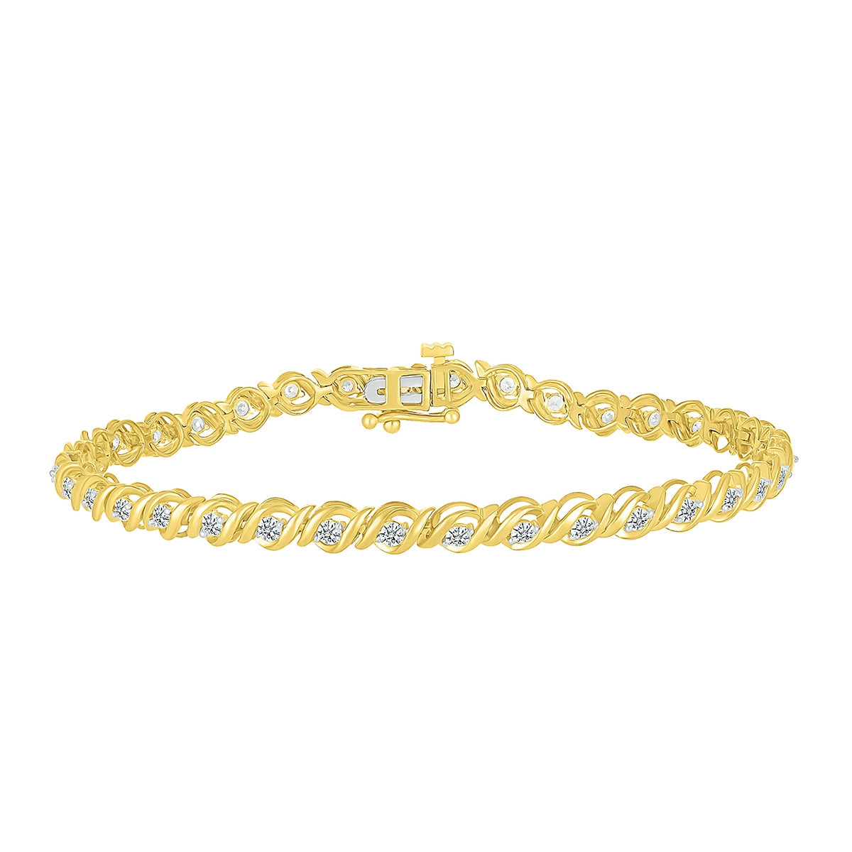 1 ct. tw. Diamond S-Link Bracelet in 10K Yellow Gold