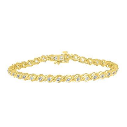 1 ct. tw. Diamond S-Link Bracelet in 10K Yellow Gold