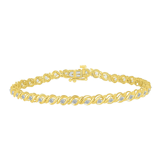 1 ct. tw. Diamond S-Link Bracelet in 10K Yellow Gold