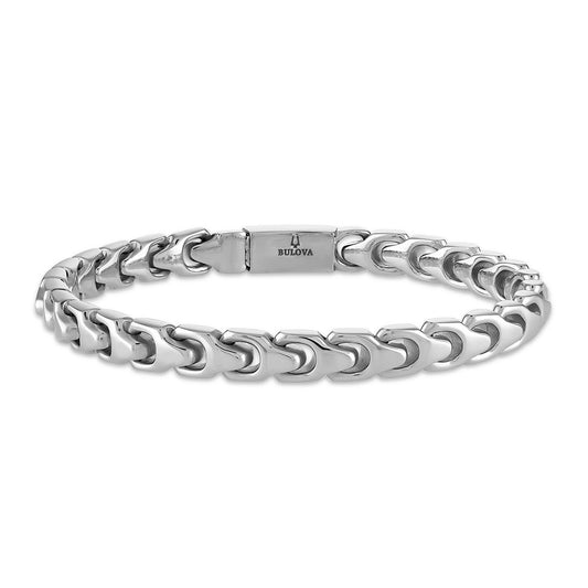 Bulova Men's 6mm 8-inch Link Bracelet in Stainless Steel