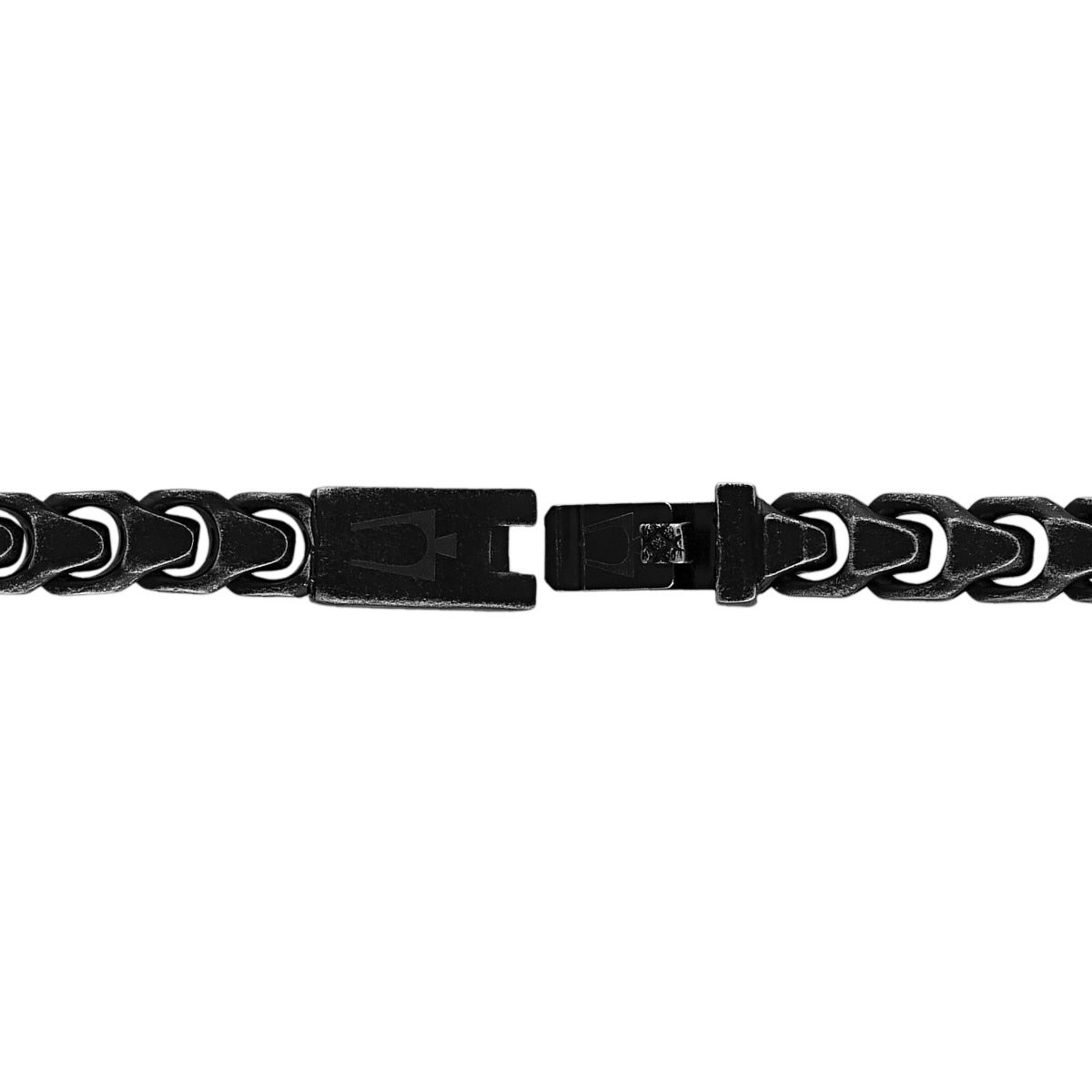 Bulova Men's 6mm 8.5-inch Link Bracelet in Black Ion Plated Stainless Steel front view
