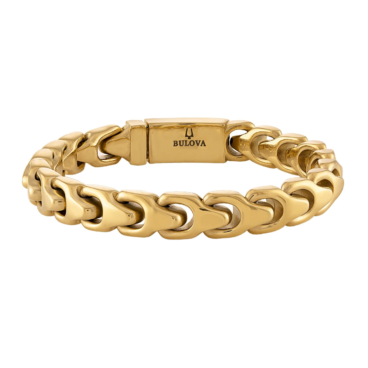 Bulova Men's 10mm 8-inch Link Bracelet in Gold-Tone Ion Plated Stainless Steel