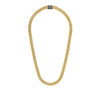 Bulova Men's 10mm 24-inch Link Necklace in Gold-Tone Ion Plated Stainless Steel front view