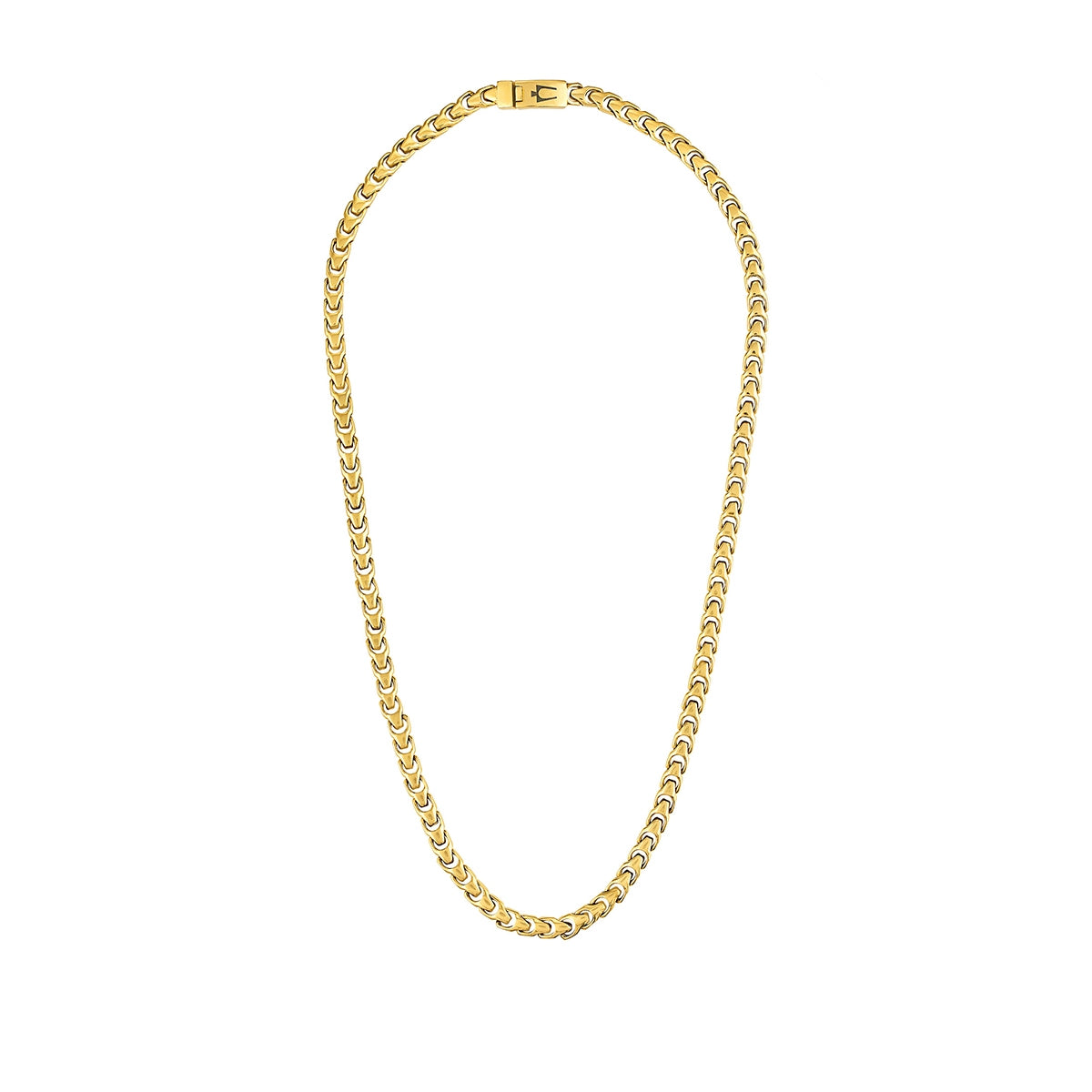 Bulova Men's 6mm 22-inch Link Necklace in Gold-Tone Ion Plated Stainless Steel front view