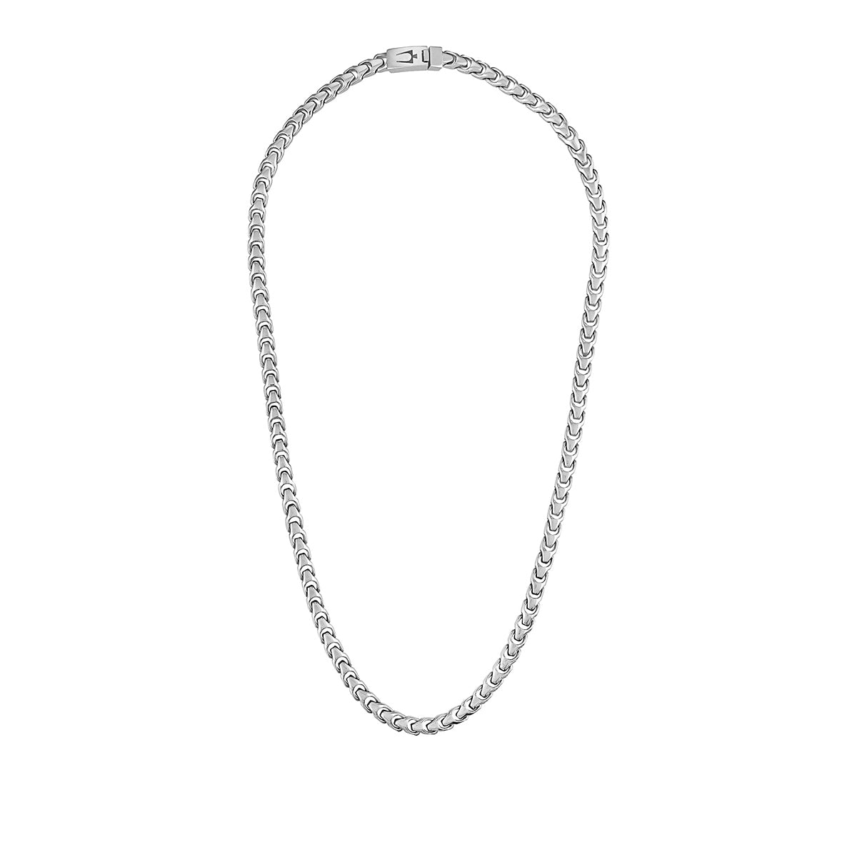 Bulova Men's 8mm 24-inch Link Necklace in Stainless Steel front view