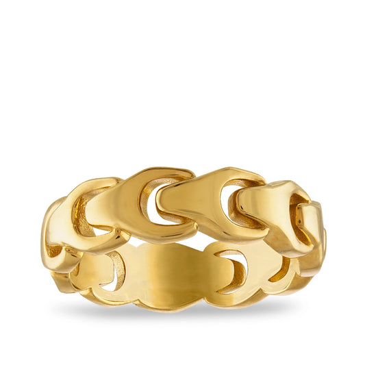 Bulova Men's Tuning Fork Link Ring in 14K Yellow Gold Plated Sterling Silver