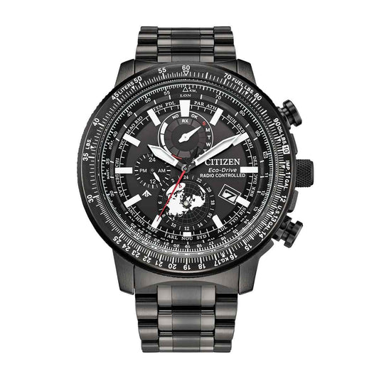 Citizen Men's Promaster Geo Trekker Eco-Drive Gray Stainless Steel Watch with Black Dial