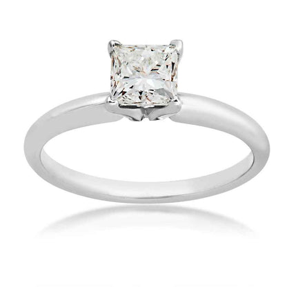 1 ct. tw. Princess Cut Diamond Solitaire Engagement Ring in 14K White Gold