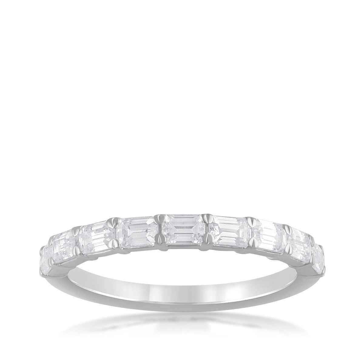 Adamante 1 ct. tw. Lab-Grown Emerald Cut 7-Stone Diamond Anniversary Band in 14K White Gold