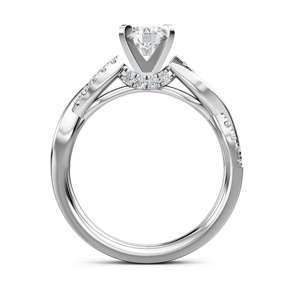 Designed With Love 1/5 ct. tw. Diamond Semi-Mount with Twist Band in 14K White Gold close-up detail