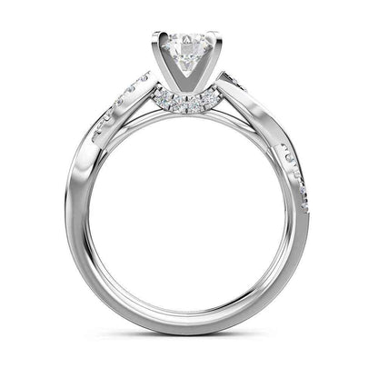 Designed With Love 1/5 ct. tw. Diamond Semi-Mount with Twist Band in 14K White Gold close-up detail