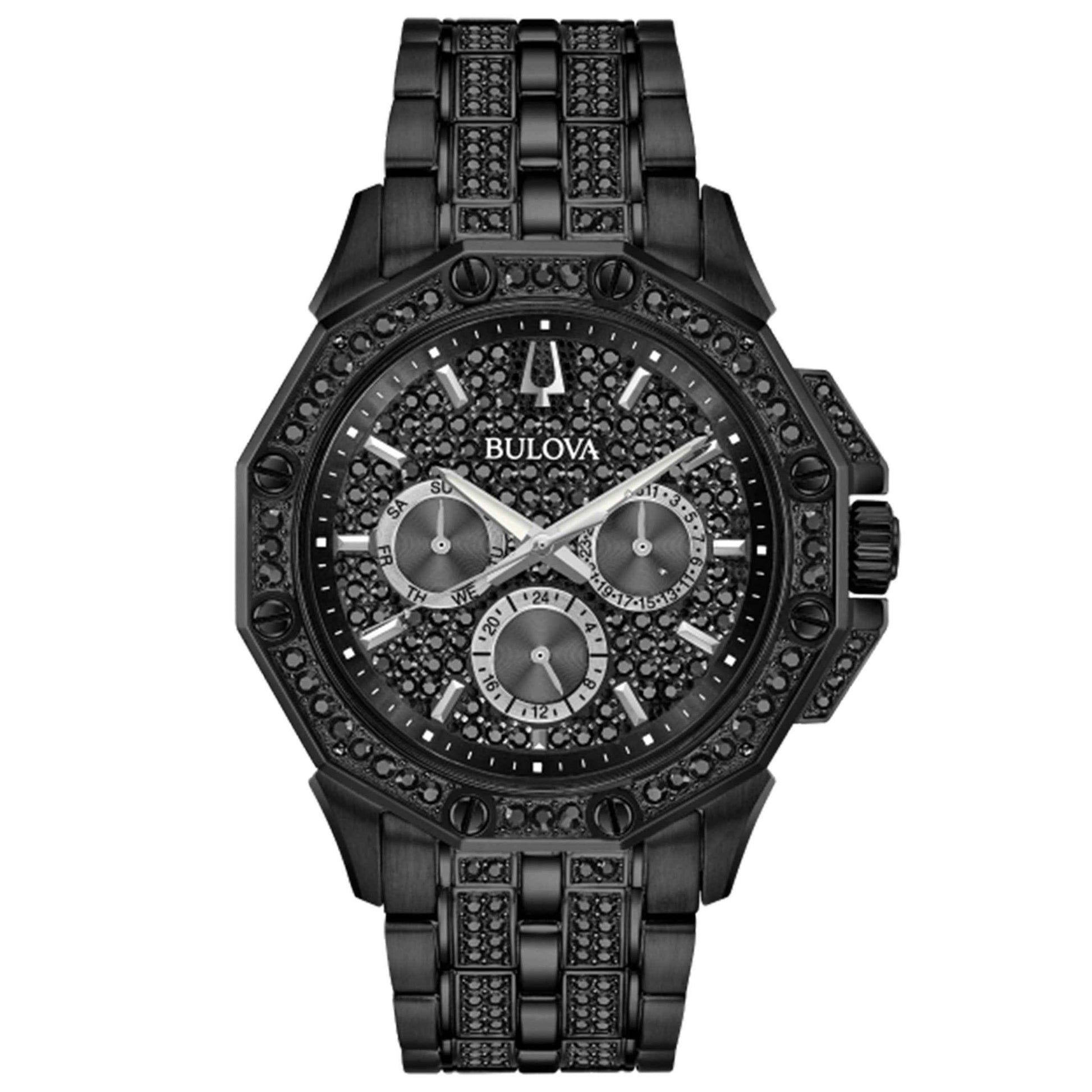 Bulova Men's Octava Stainless Steel Chronograph Watch with Black Dial