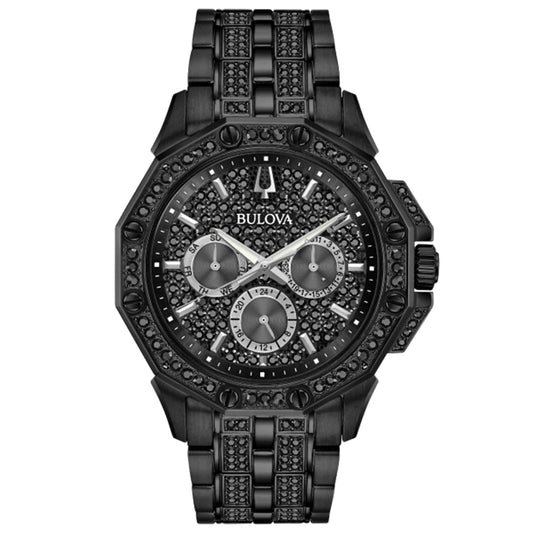 Bulova Men's Octava Stainless Steel Chronograph Watch with Black Dial