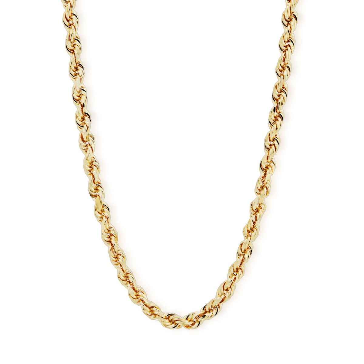 3.1mm 18-inch Solid Diamond Cut Rope Chain in 10K Yellow Gold