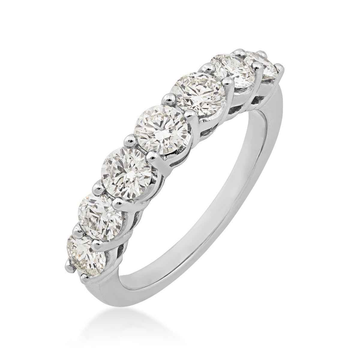 1-1/2 ct. tw. Classic Prong Set 7 Diamond Band in 14K White Gold front view