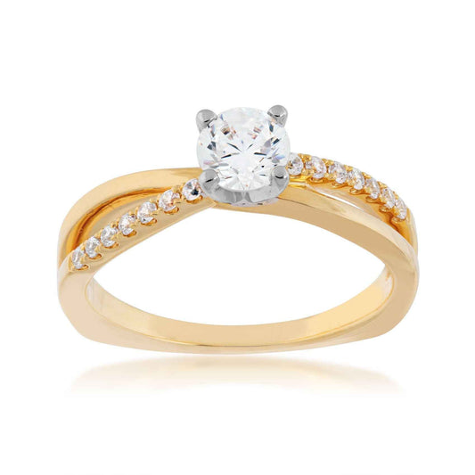 Valina 1/8 ct. tw. Diamond Twist Band Semi-Mount Engagement Ring in 14K Yellow Gold