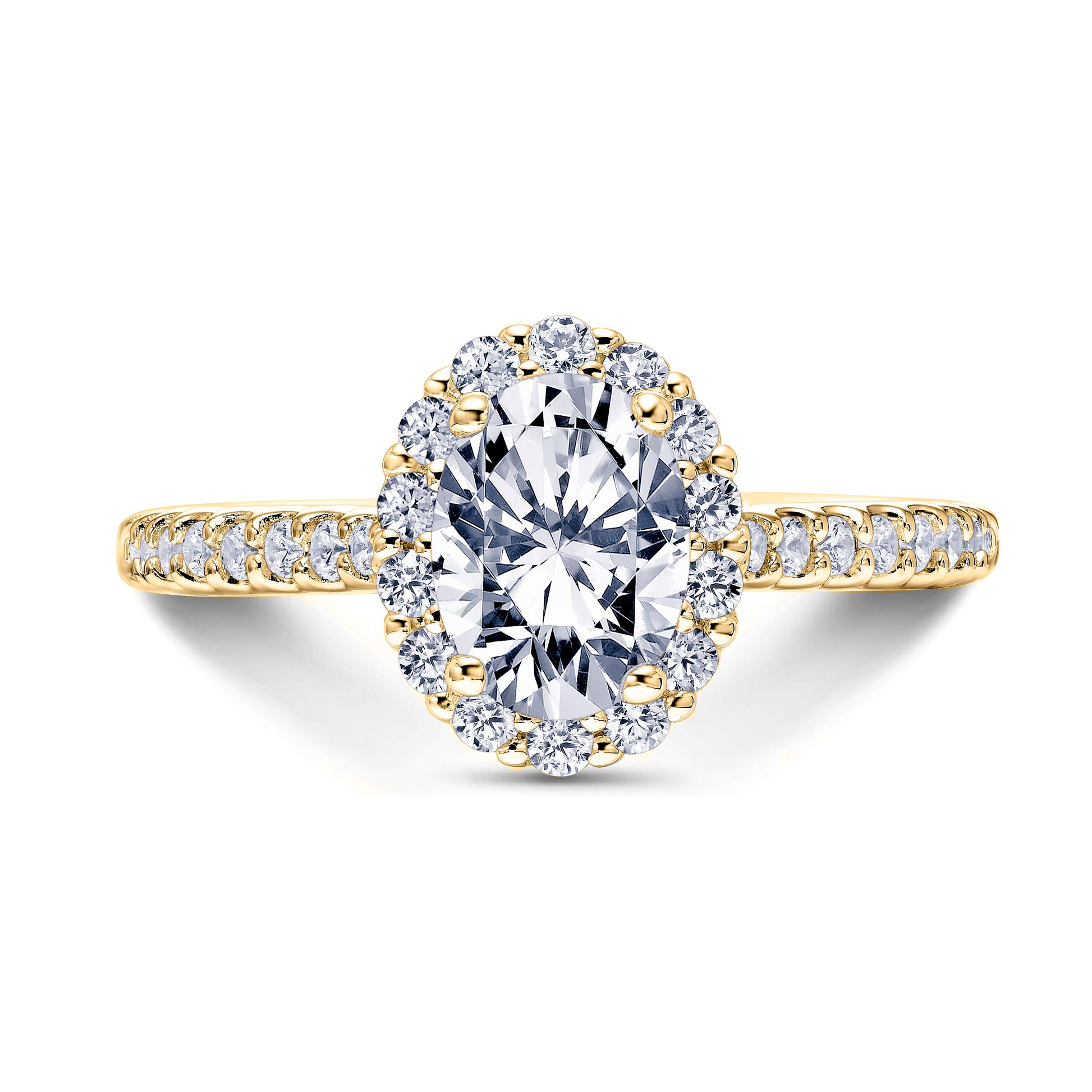 Scott Kay Luminaire 1/2 ct. tw. Diamond Halo Semi-Mount Engagement Ring in 14K Yellow Gold front view