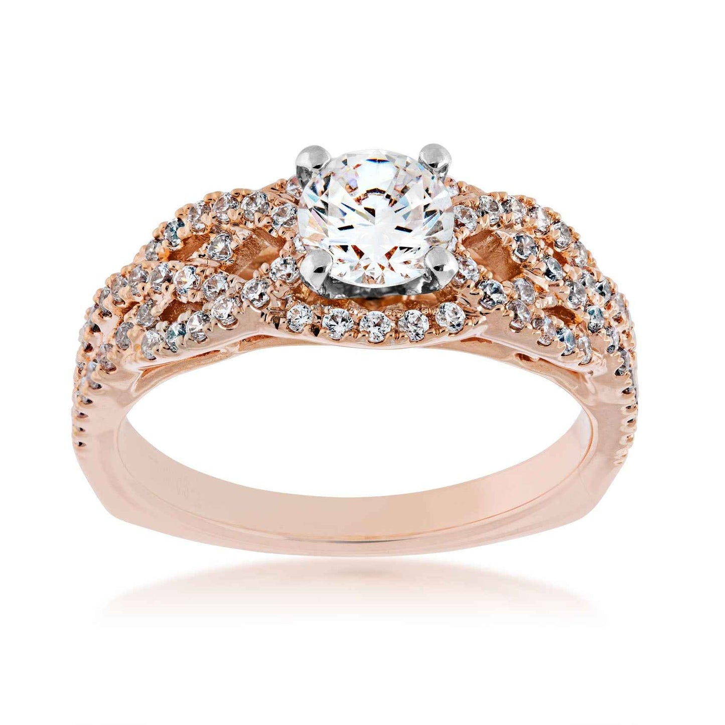Valina 3/8 ct. tw. Diamond Braided Band Semi-Mount Engagement Ring in 14K Pink Gold
