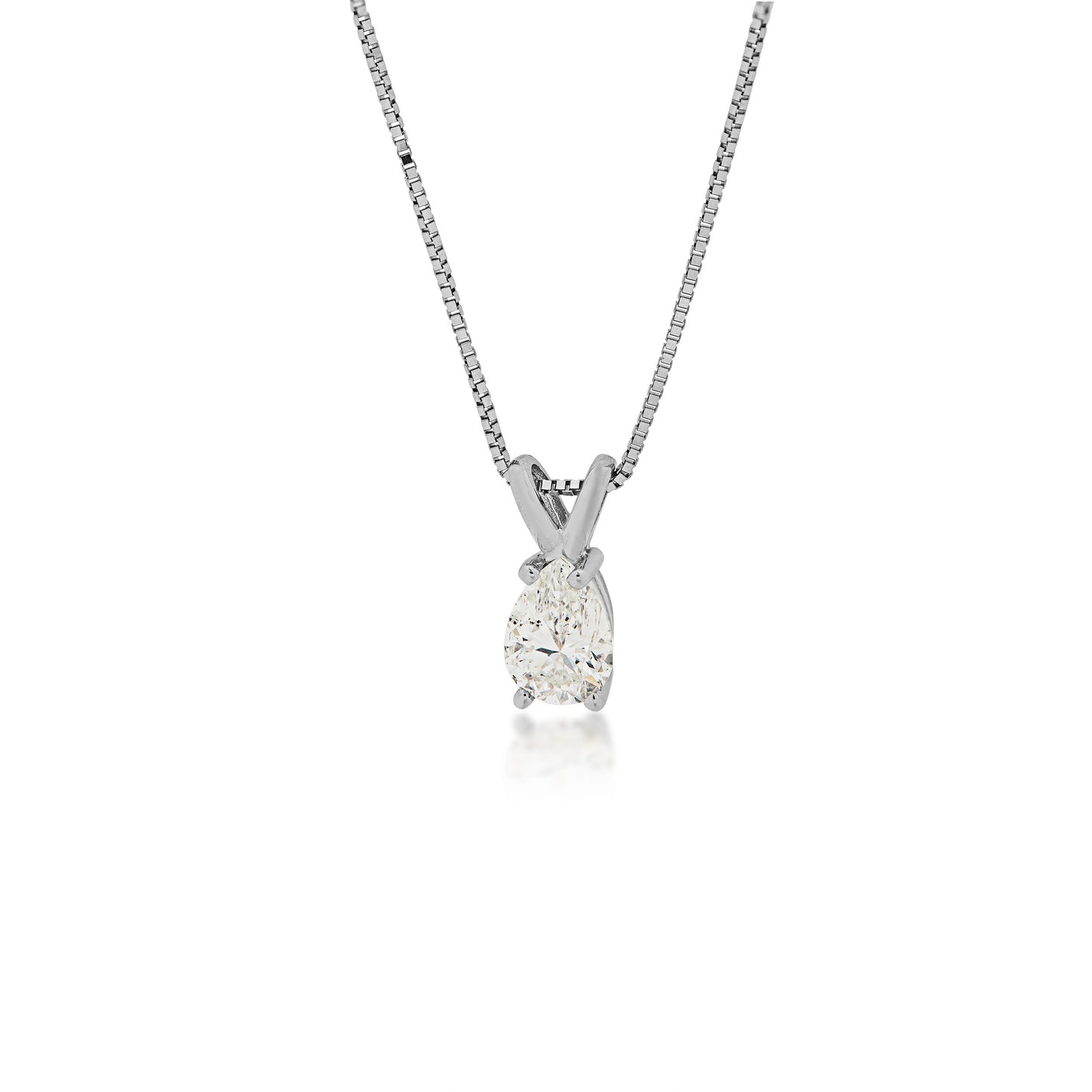 5/8 ct. tw. Pear Diamond Solitaire Pendant in 14K White Gold