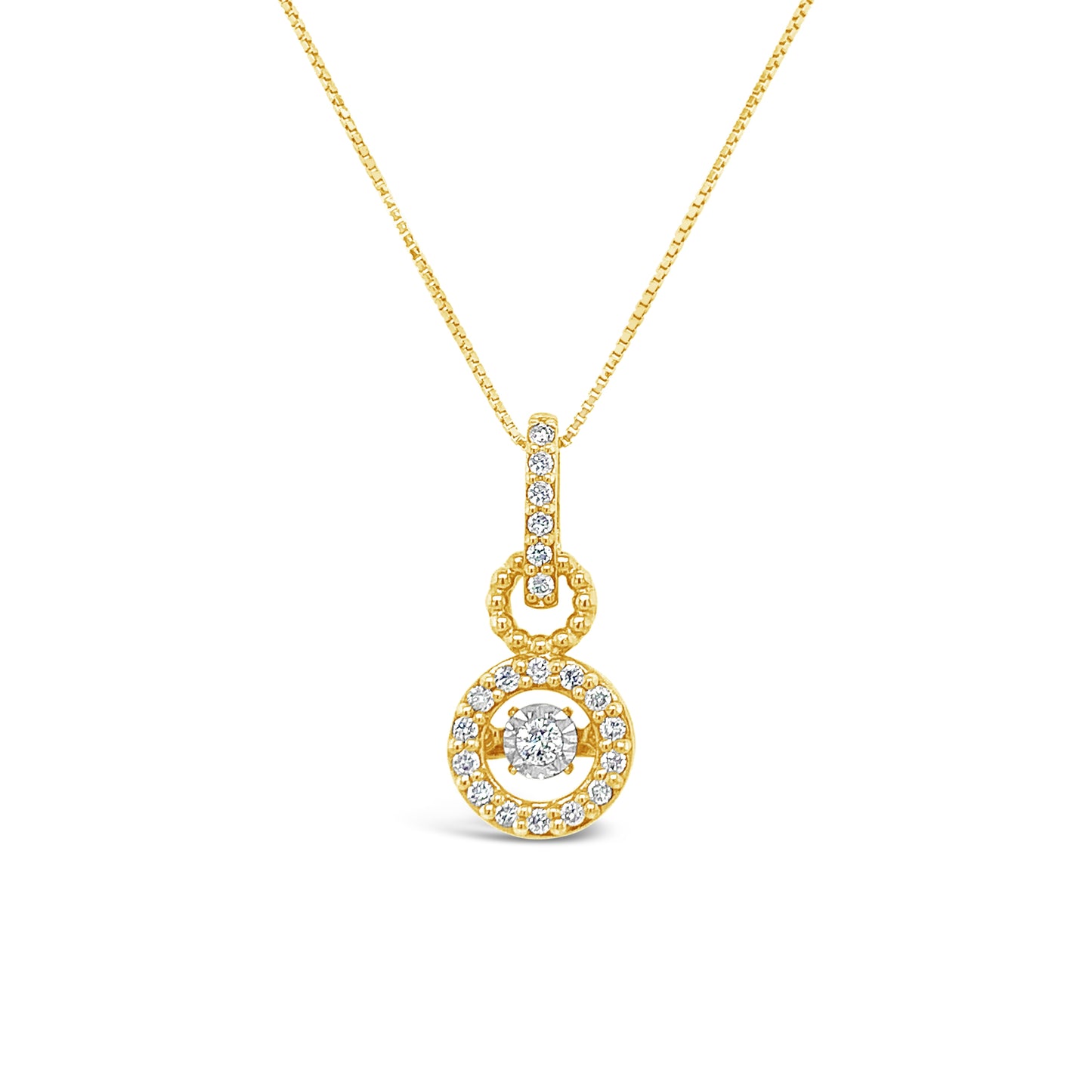 1/5 ct. tw. Round Brilliant Twinkling Diamond Pendant in 10K Yellow Gold