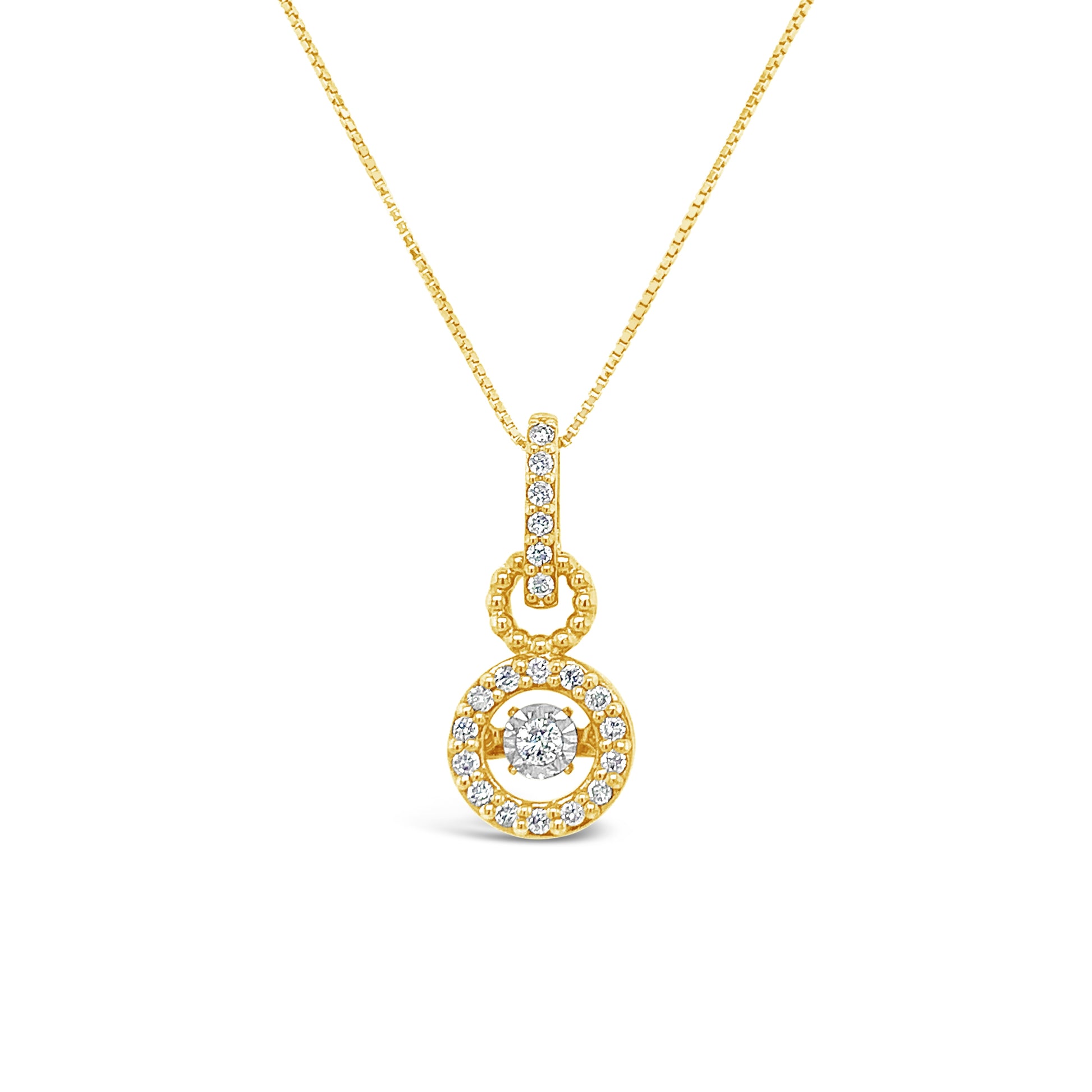 1/5 ct. tw. Round Brilliant Twinkling Diamond Pendant in 10K Yellow Gold