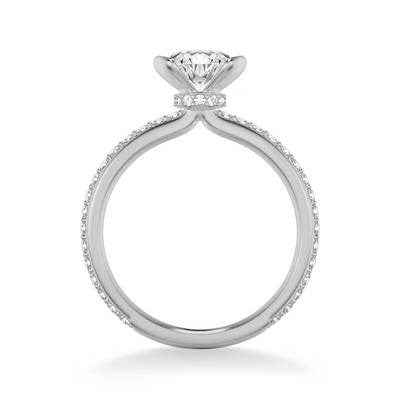 ArtCarved Contemporary 1/3 ct. tw. Diamond Semi-Mount Engagement Ring in 14K White Gold front view