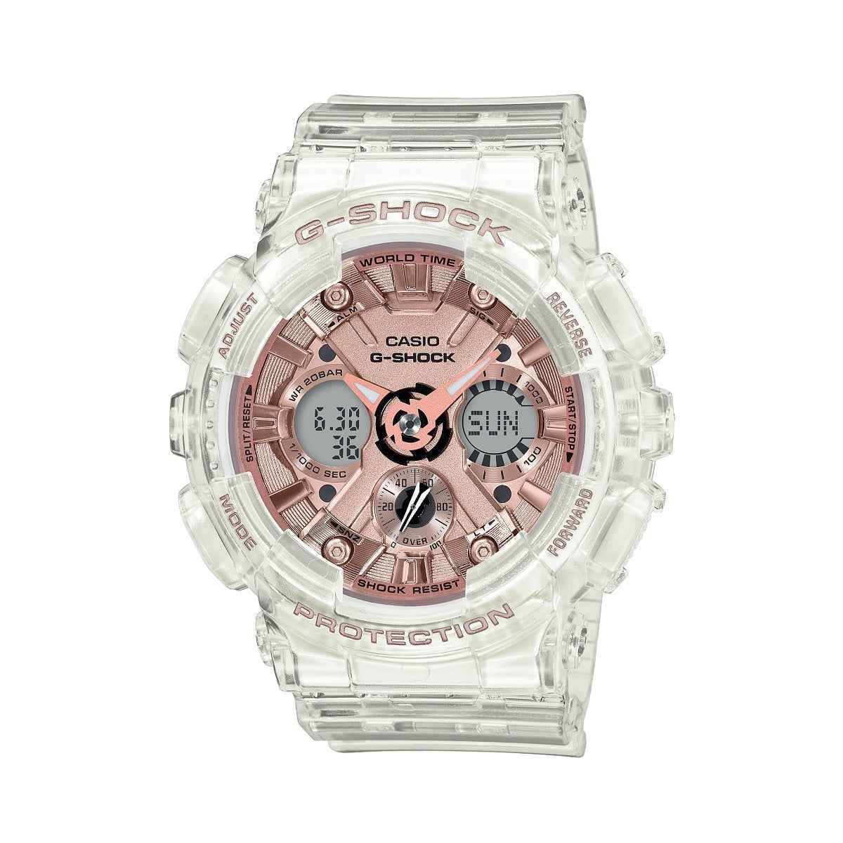 G-Shock Ladies' S Series Transparent Pink Gold Watch