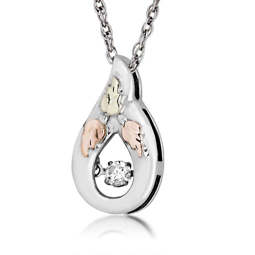 Black Hills Gold Ladies' 1/10 ct. tw. Round Twinkling Diamond Pendant in Sterling Silver