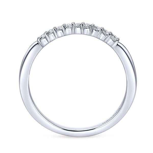 Gabriel & Co. .14 ct. tw. Diamond Wedding Band in 14K White Gold front view